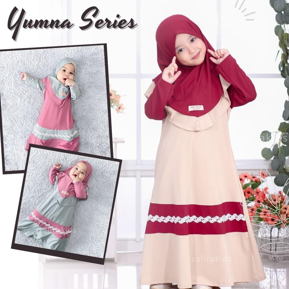 Ix3&gt; Yumna Series Gamis anak perempuan terbaru import | Gamis babytery import | Zalira kids(rekomend