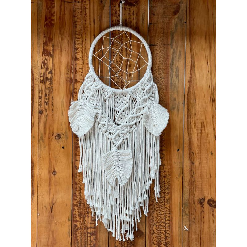 READY STOK) macrame dream catcher daun tiga / macrame wall hanging (HD 030)