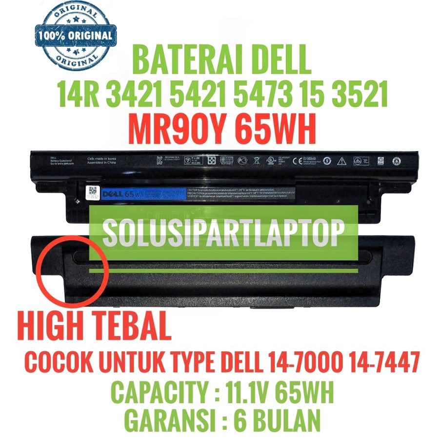Baterai Laptop DELL 14-3421/MR90Y for Laptop INSPIRON 14-3421 ORIGINAL