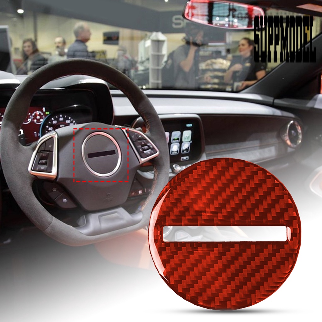Stiker Cover Stir Mobil Anti UV Bahan Carbon Fiber Warna Merah Untuk Chevrolet Camaro 2017-2019