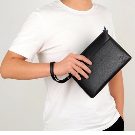 HANDBAG TAS TANGAN PRIA BUSINESS CLUTCH BAG KULIT PU MOTIF KULIT JERUK  TERBARU RTS022