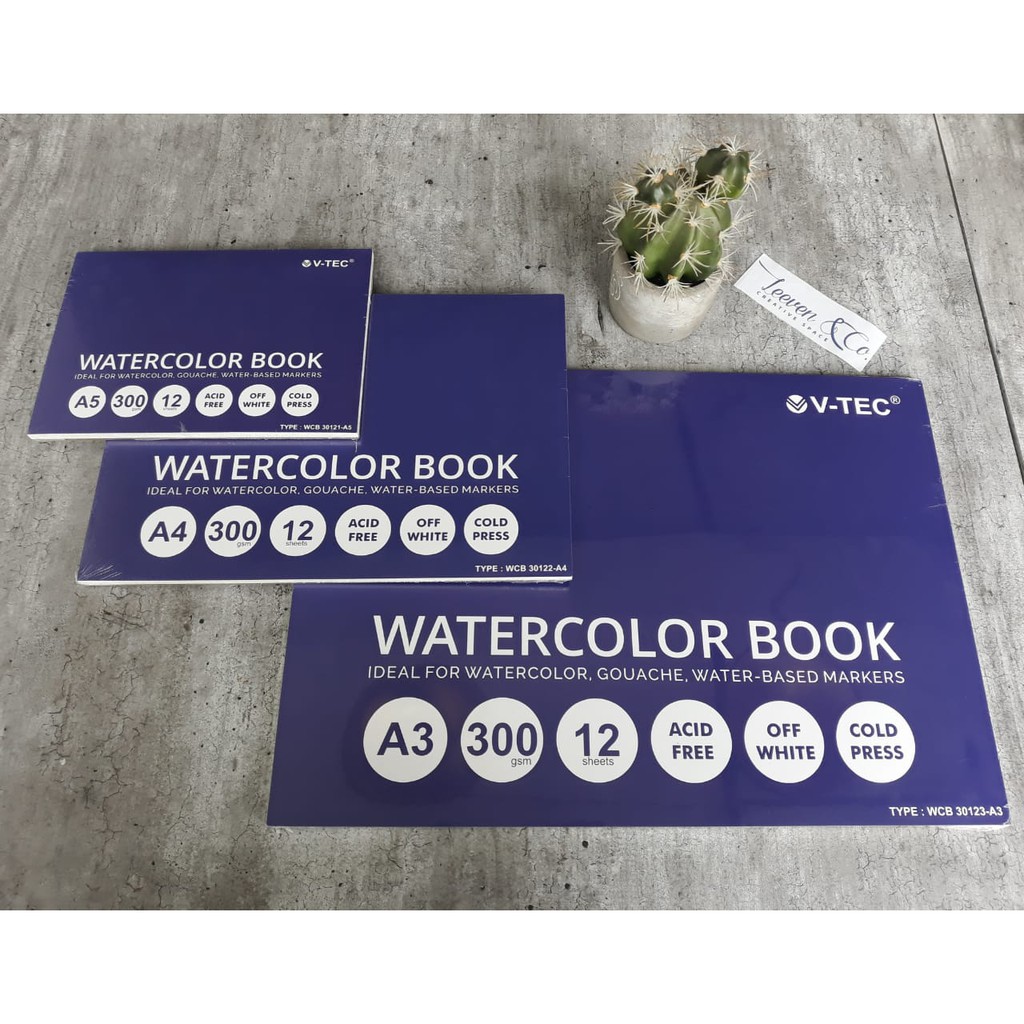 

V-TEC WATERCOLOR BOOK A3/A4/A5 300GSM/COLD PRESS