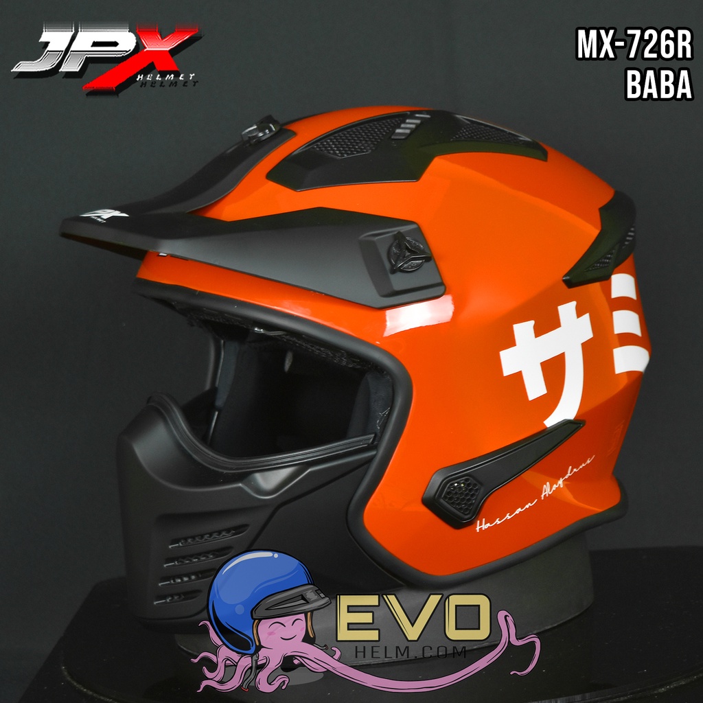 HELM JPX MX 726R BABA MX726R ORIGINAL JPX HELMET - JPX CAKIL MODULAR MX726 R MOTIF TERBARU