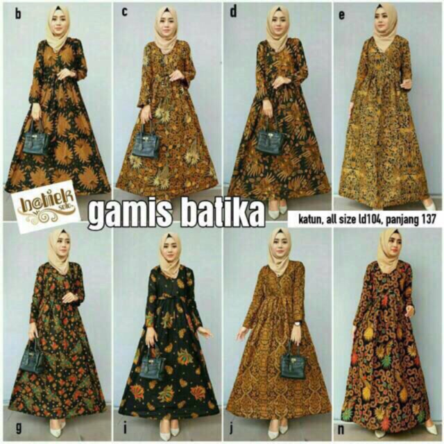 BG - dress batik gamis batika muslim syari kerja kantor