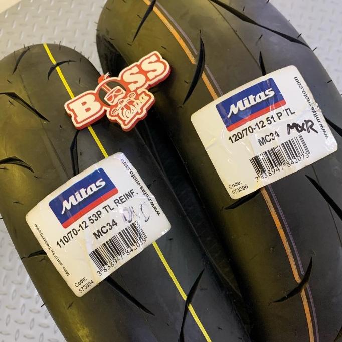 Ban Mitas MC34 110/70-12 & 120/70-12 Vespa Sprint Primavera GTS BOSSVES73 Berkualitas