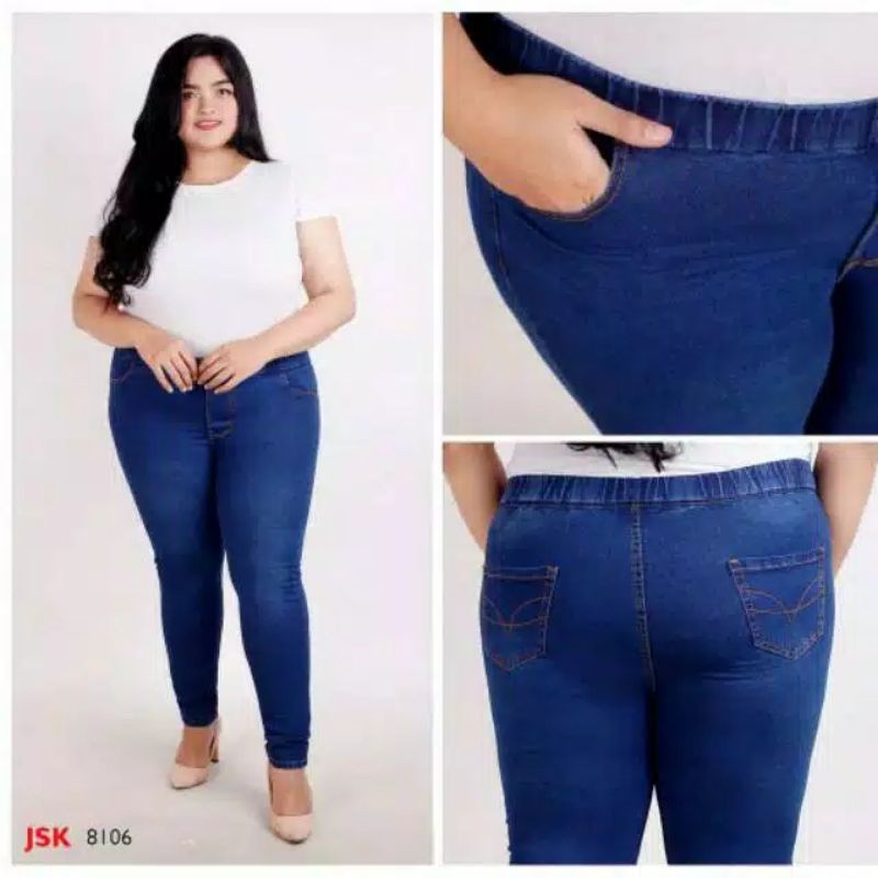 Celana Jegging Jeans Karet Pinggang Slimfit | Celana Cewek Legging