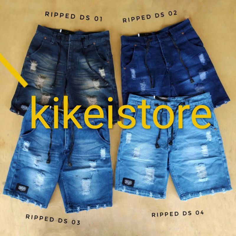 CELANA JEANS SOBEK PENDEK PRIA hotpants Outfit terkini
