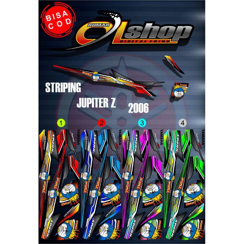 Striping Jupiter z 2006 motif doraemon variasi sticker