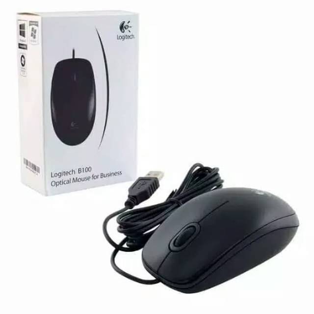 MOUSE LOGITECH B100 OPTICAL KABEL USB HITAM