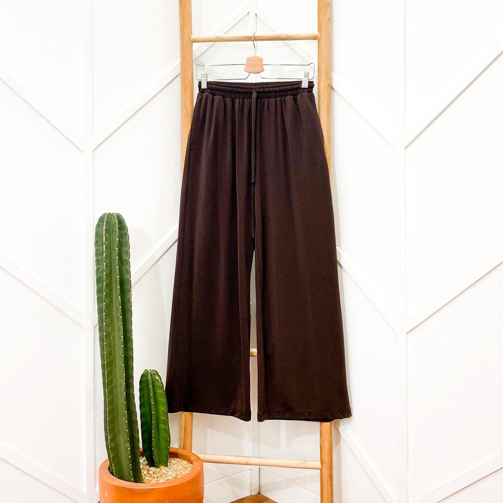 Dinda Pants Celana Kulot Wanita Panjang / Kulot Tali / Kulot Polos Premium Jersey Cullote Bawahan Wanita Terbaru Murah Kekinian-7