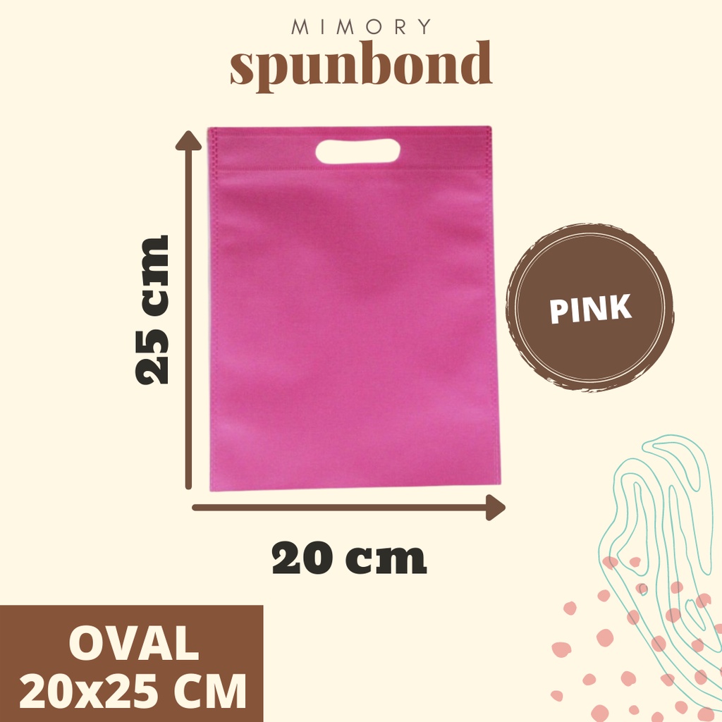 

TAS SPUNBOND 20x25 CM OVAL -MERAH MUDA- / GOODIE BAG / TAS ULTAH