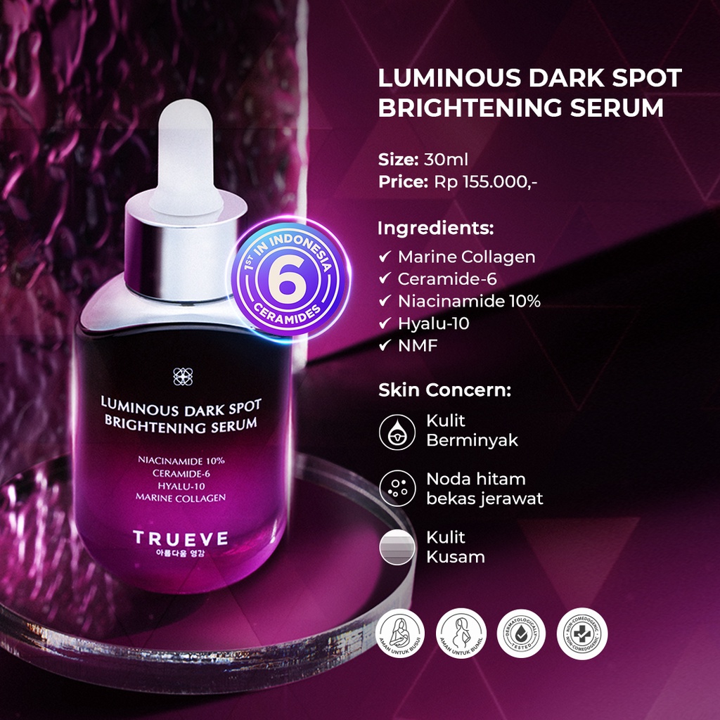 Trueve Serum &amp; Cleanser Set for Dull and Dry Skin: Luminous Dark Spot Brightening Serum &amp; Gentle Foaming Facial Cleanser