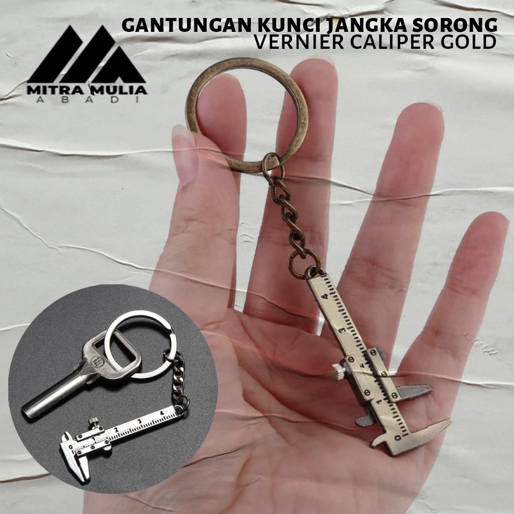 Gantungan Kunci Jangka Sorong | Keychain Jangka Sorong Stigmat Caliper - Gold