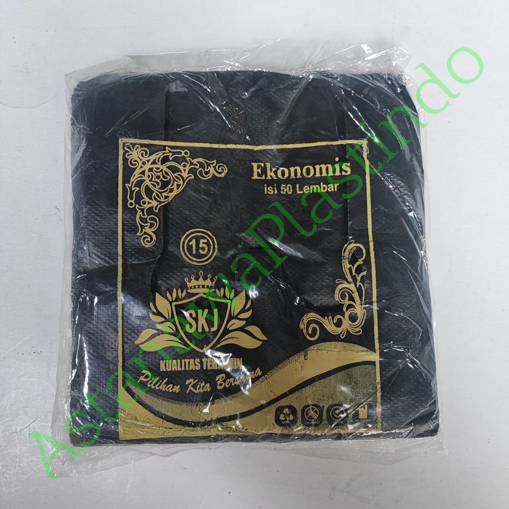 Kantong plastik SKJ ekonomis ukuran 15 kresek 15x30 hitam eko embos