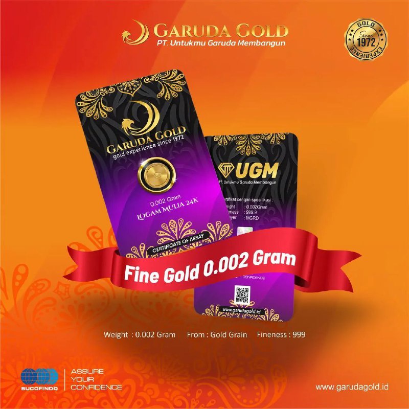 GROSIR Emas Mini Garuda Gold Ukuran 0.001 Gram Logam Mulia 24k Original PT UNTUKMU GARUDA MEMBANGUN