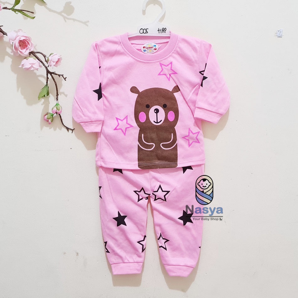 [J-012] Setelan Baju Panjang bayi unisex usia 0-6 bulan