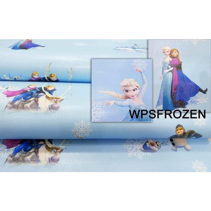 Wallpaper Stiker Dinding Karakter Frozen Elsa Anna Biru WPS FROZEN Walpaper Walpeper Wolpeper Setike