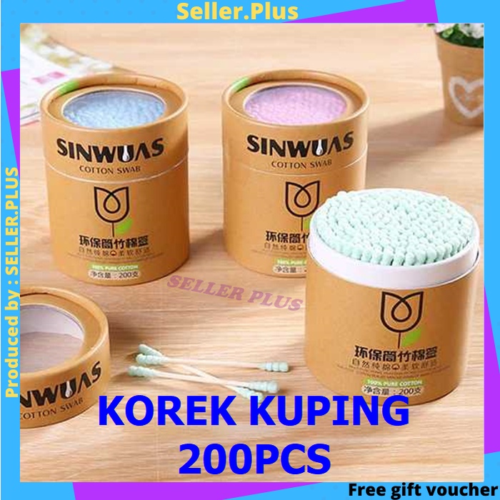 Korek Kuping Katenbat Pembersih Telinga Cotton Bud Ear Pick 200 Pcs Perawatan Telinga Seller Plus