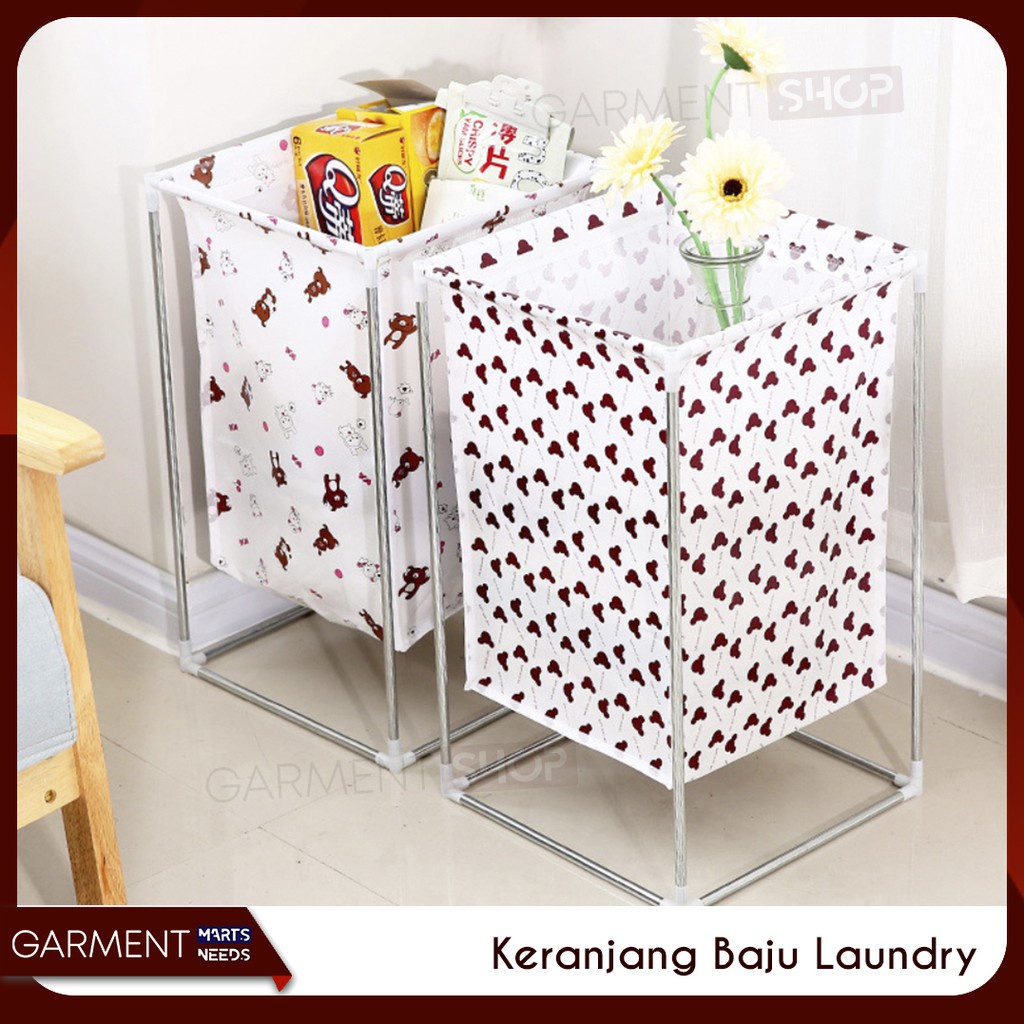 KERANJANG BAJU KOTOR LAUNDRY KOTAK MODEL RAK BASKET MOTIF MURAH