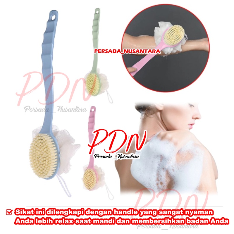 SPONS MANDI SHOWER PUFF BRUSH SIKAT MANDI PUNGGUNG PEMBERSIH DAKI ALAT BANTU BUSA SIKAT PENGGOSOK BODY SCRUB DAKI PUNGGUNG BADAN GAGANG PANJANG PN68