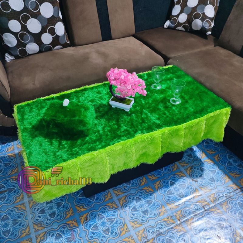 RB Taplak meja Ruang tamu / Taplak meja rumbai kombinasi ruang tamu / Taplak meja kaca rusng tamu