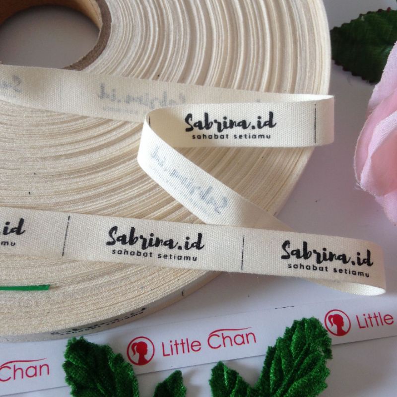 

Label katun cream 1.3 cm / 0,5 inch