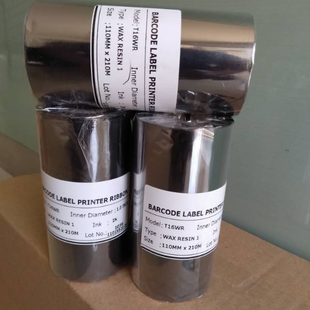 

Ribbon Barcode Label Sticker Type Wax Resin 1 size : 110mmx210m