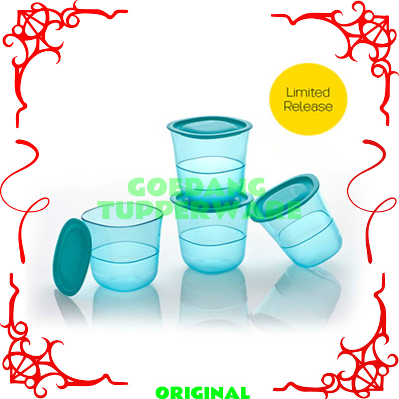 Gelas Tupperware Original-Cangkir Mug Kristal-Gelas Akrilik-Cangkir Tutup