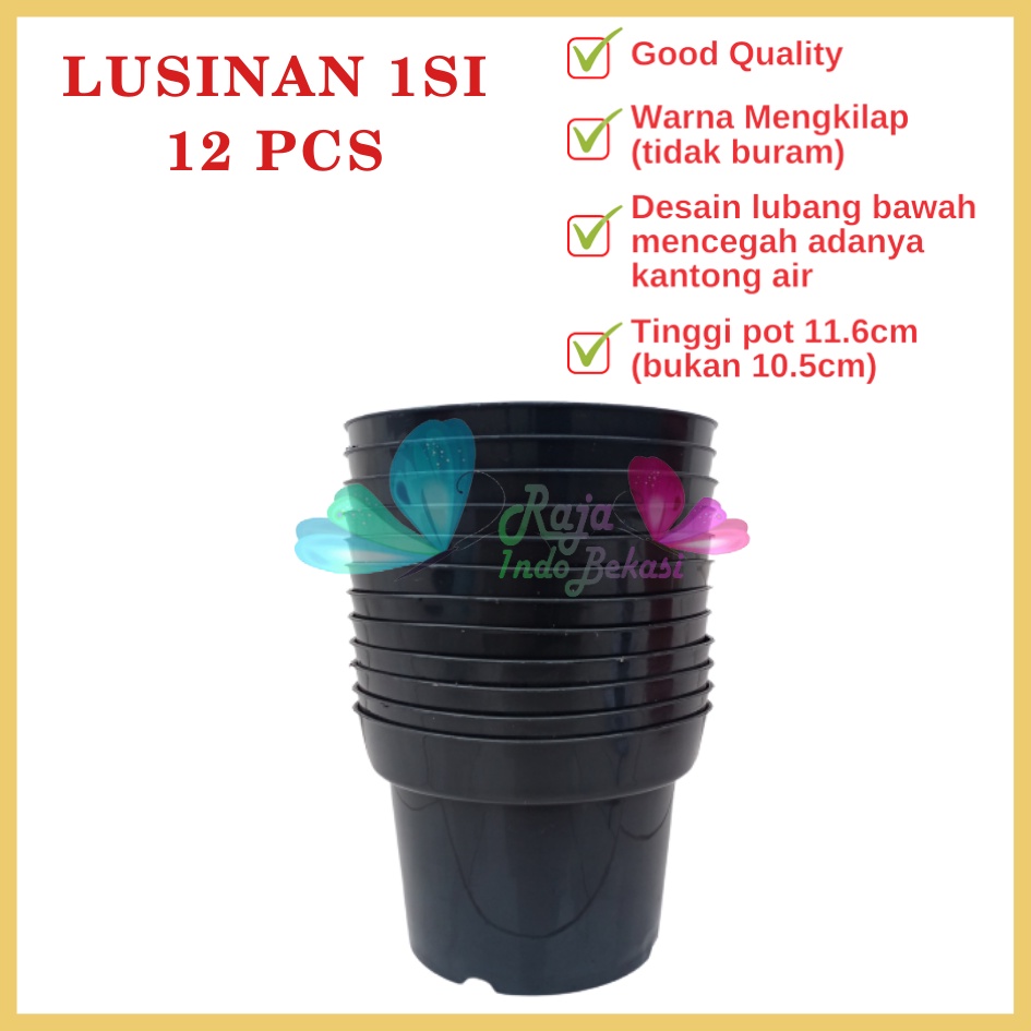 LUSINAN Pot 17 Hitam Isi 12 Kopeng 17 TERMURAH GROSIR Pot Lusinan Hitam Murah Termurah 12 20 25 30cm