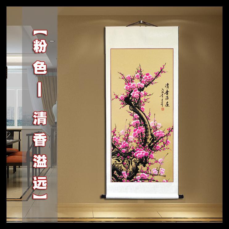 Lukisan Gulir Gulung Gantung. Bunga Plum Klasik 168X68Cm Lg02