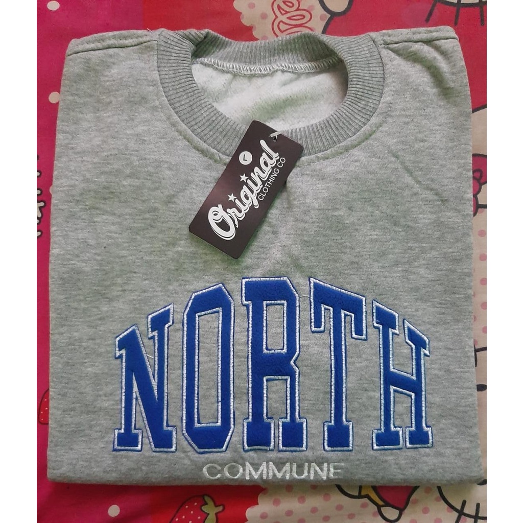 SWEATER WEST BASIC CREWNECK FONT BORDIR PRIA DAN WANITA-SWITER SOUTH DAN EAST PREMIUM