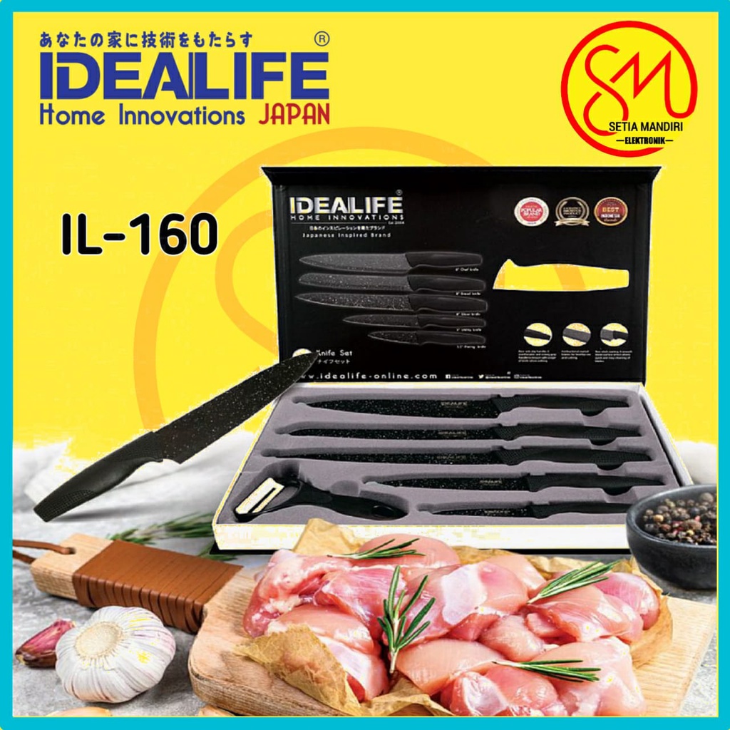 IDEALIFE - Knife Set 6in1 - Perlengkapan Pisau Dapur - IL-160