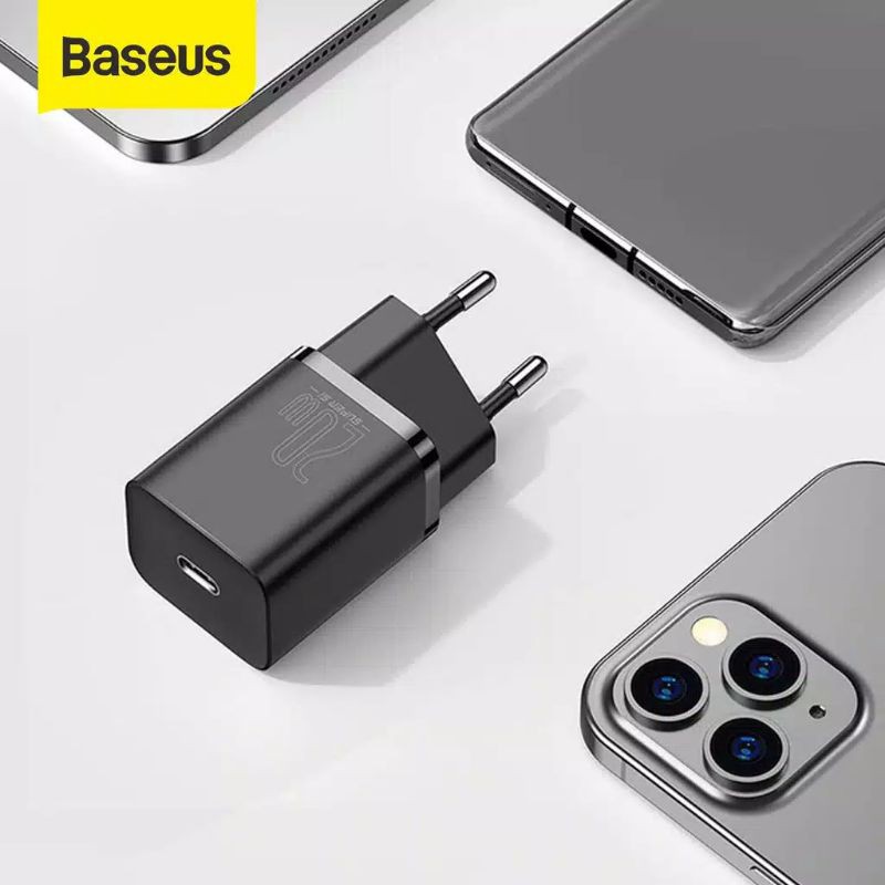 KEPALA CHARGER TYPE C PD BASEUS ORIGINAL QUICK CHARGER 20W IPHONE 12 ORIGINAL