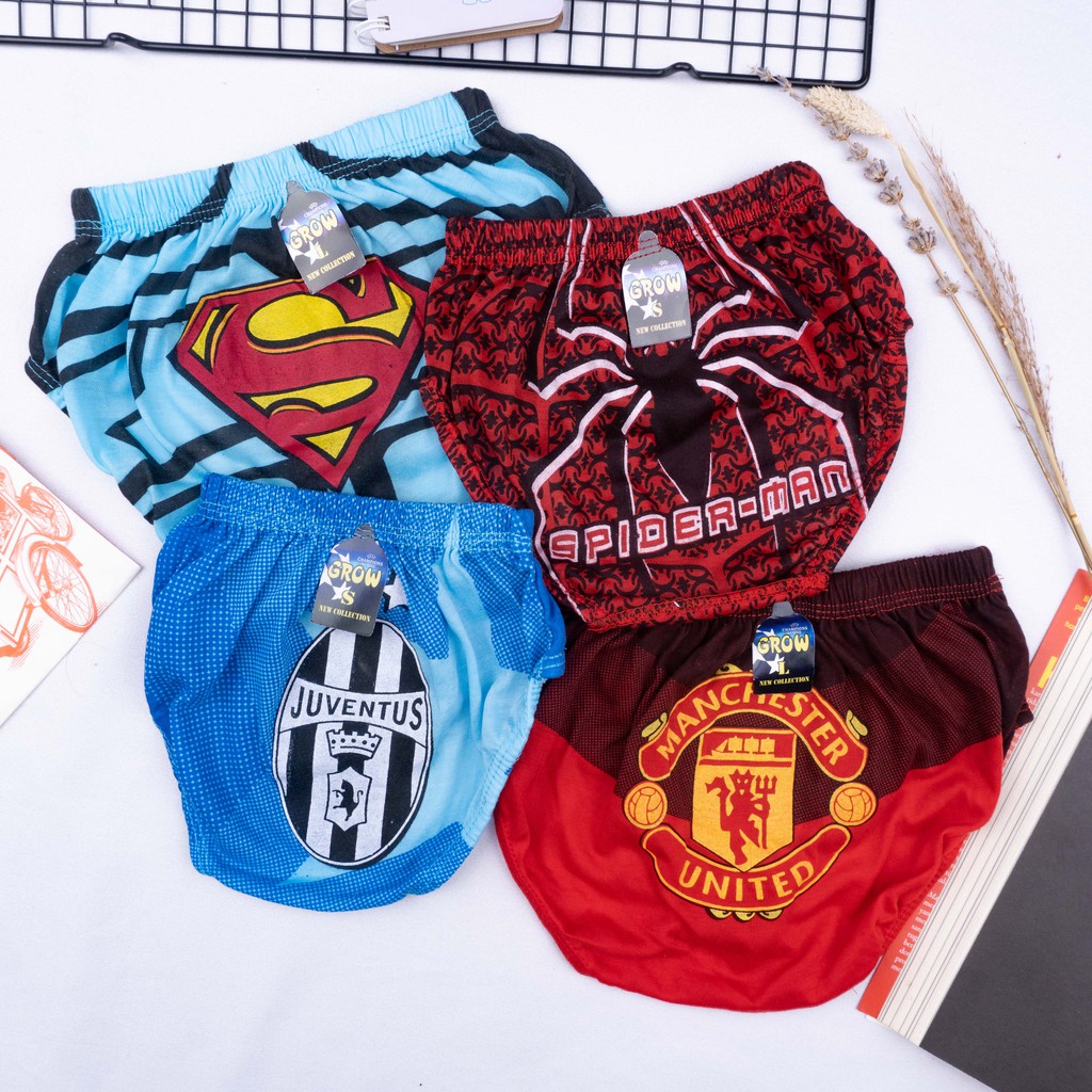 IL - Celana Dalam Anak Cowok Import | Cd Undies Anak Laki Motif Karakter Grow Superhero / Bola / Ken-Ken