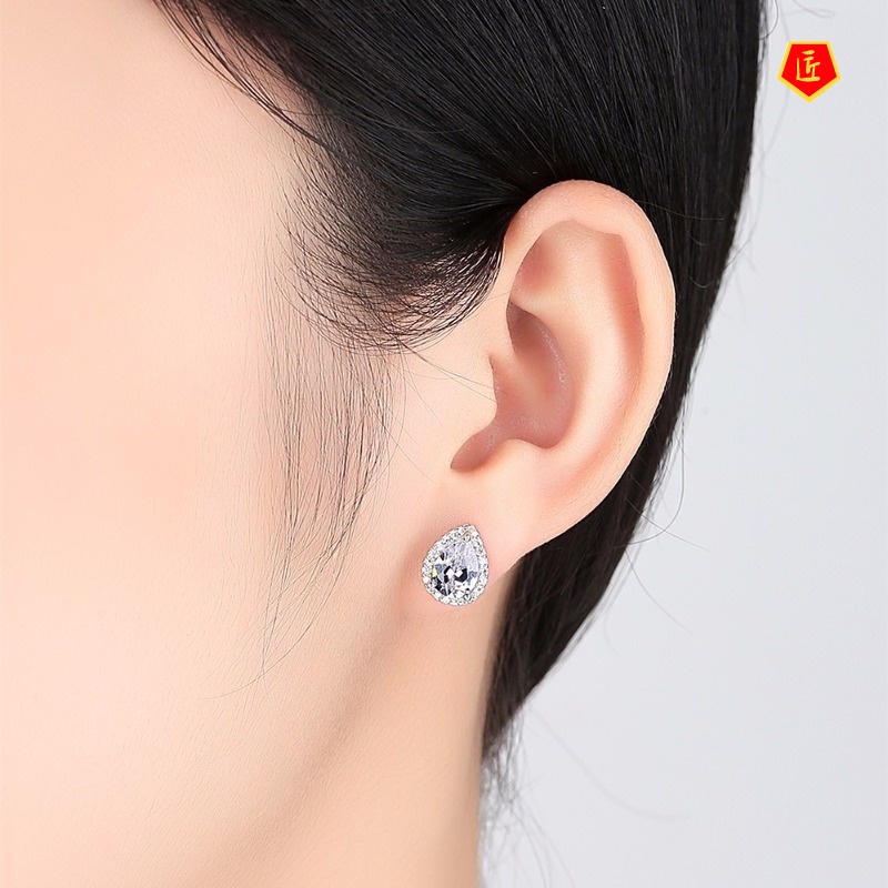 [Ready Stock]Fashion Versatile Classic Rhinestone Earrings