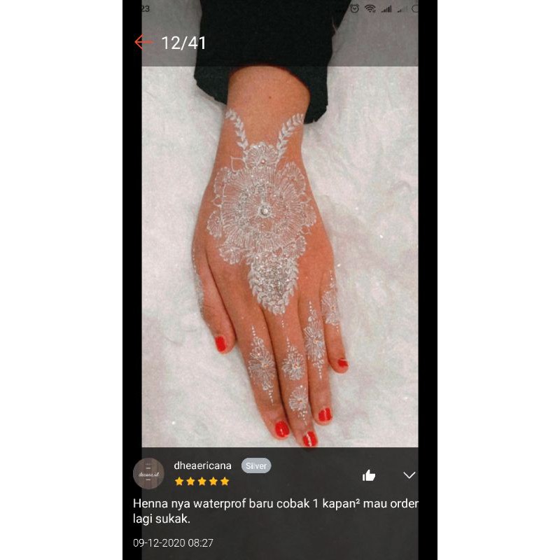 HENNA WHITE WATERPROOF PUTIH BODY PAINTING  ECER