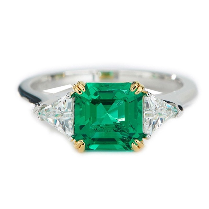 Fashion Personality Green Moissanite All-Match Ring