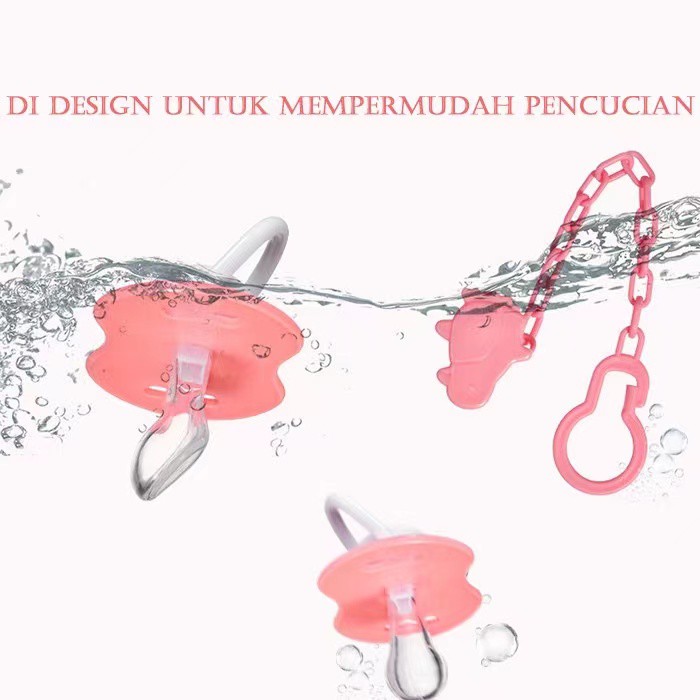 MOMMYCARE Dot Anti Jatuh / Tali Dot Baby / Dot Dengan Kotak Silikon / Empeng Rantai / Pacifier Bayi + Box-4