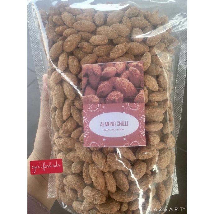 

kacang ALMOND rasa CHILLI 1kg-cemilan sehat,enak&halal-harga termurah