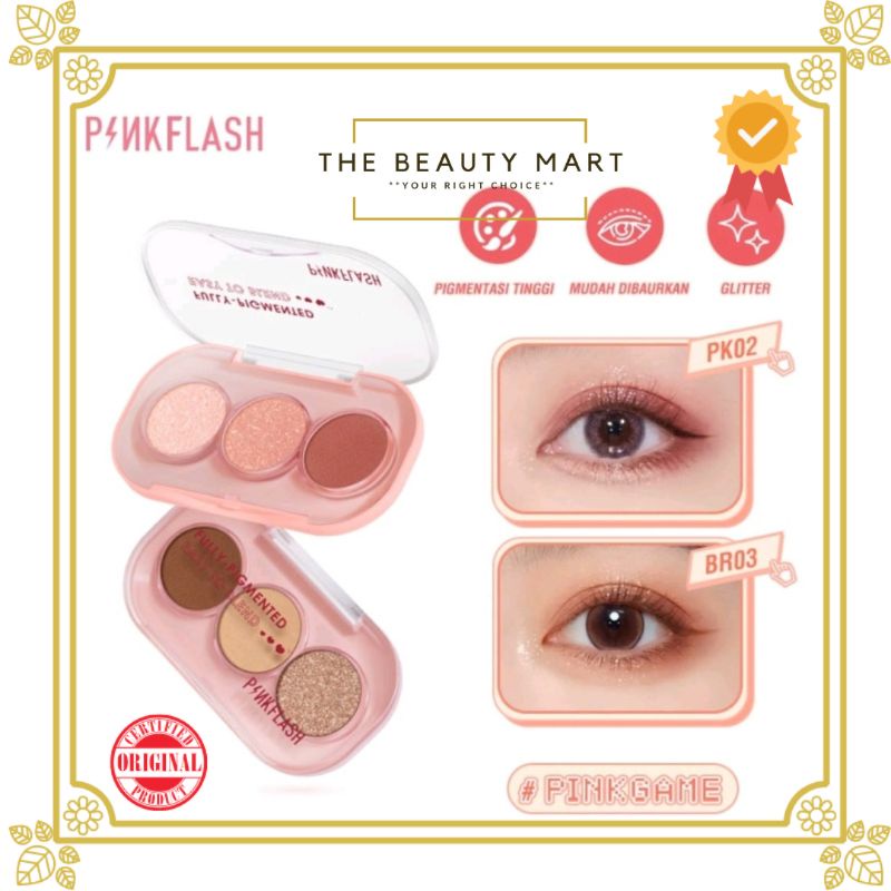 PINKFLASH 3 Pan Eyeshadow Palette / Glitter Palette High Pigmented