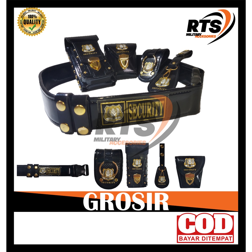 Sabuk Kopel SET Security Lengkap  / Sabuk Kopel Satpam Lengkap / kopel security hitam lengkap termur