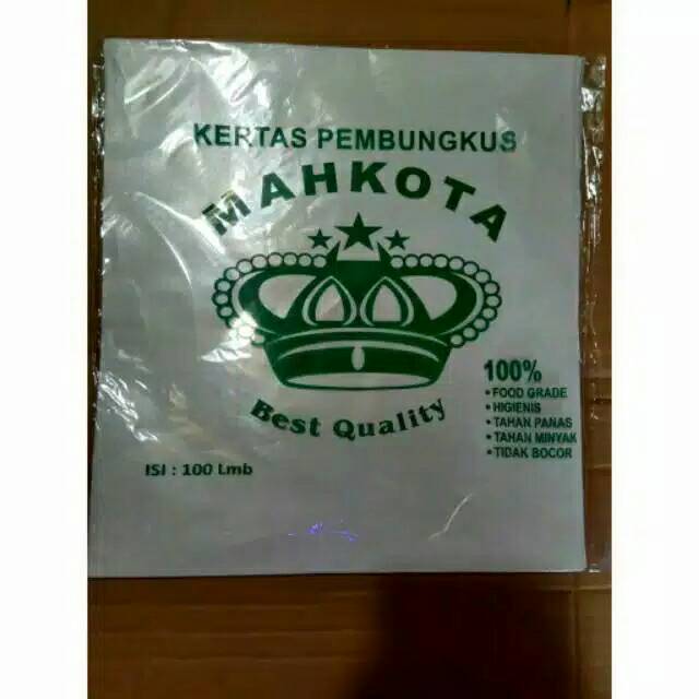 

Kertas Nasi KFC Cap Mahkota & Mega isi 100 lembar uk 25,5x27cm