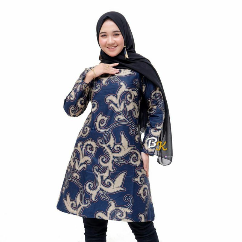 tey-17 Batik Wanita ASJ SA HRB026 Kenogo Kemeja Tosca Pendek-Model 8