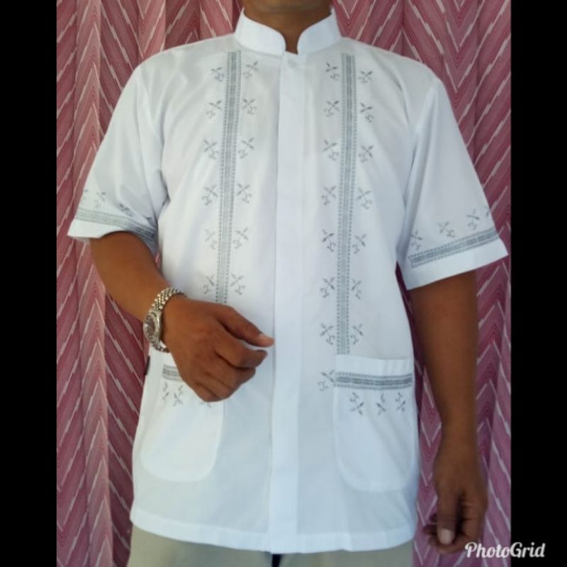 Baju Koko Pria Dewasa Terbaru Kemko Lengan Pendek Al qadr/AB Al kahfi Bareno Katun