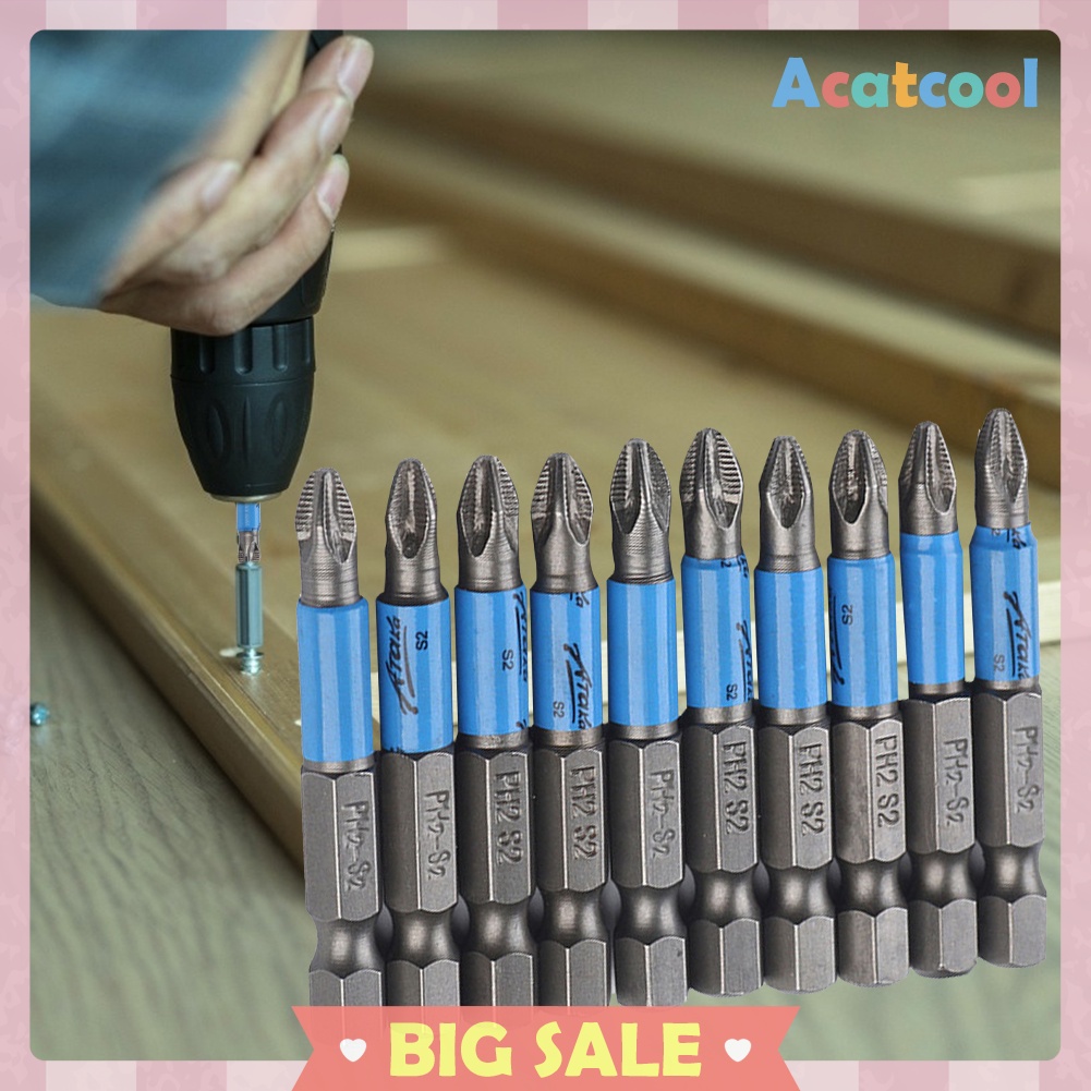 50mm PH2 S2 Cross Bit Drill Head Anti Slip Hex Shank Screwdriver Drill Bit