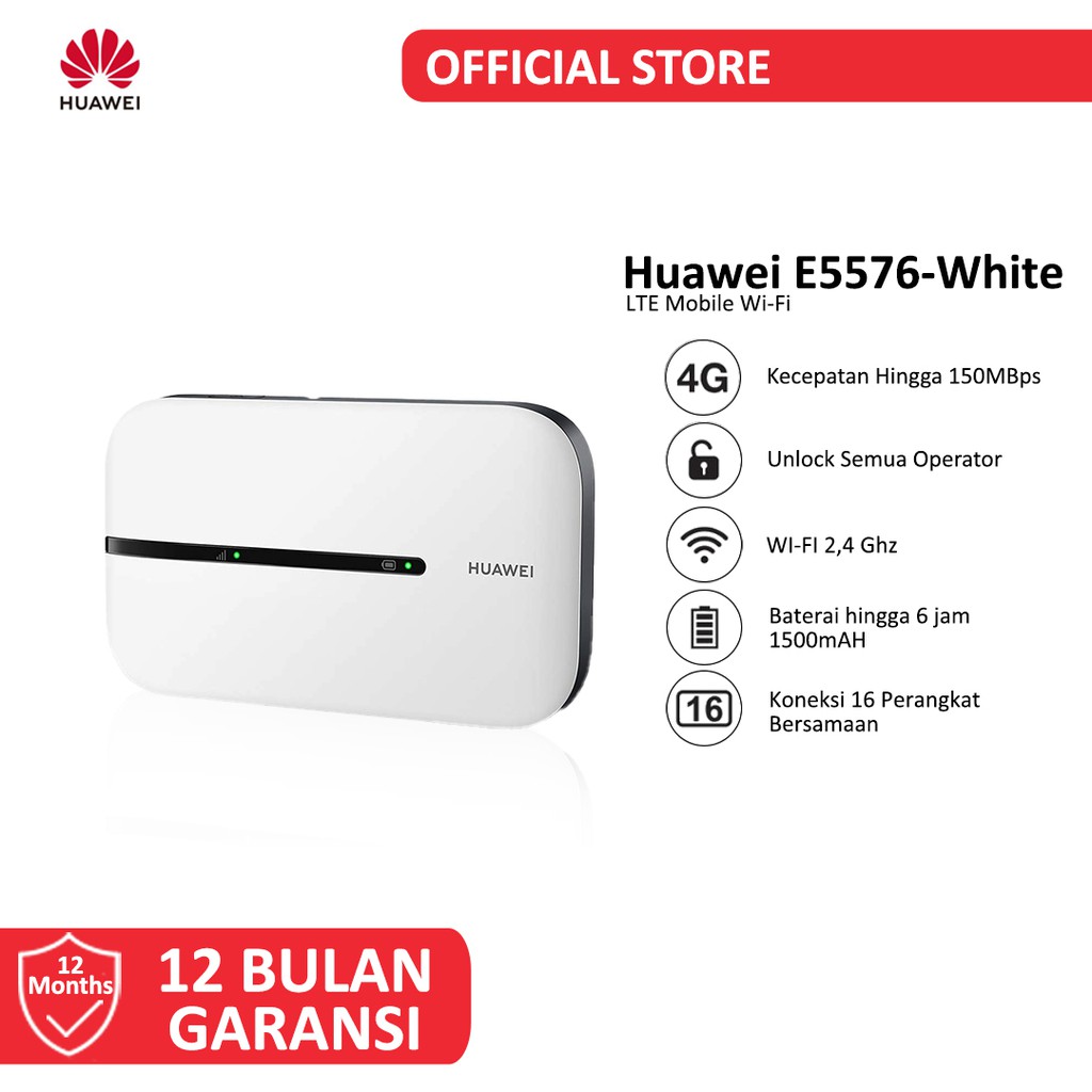 Huawei E5576 Modem Mifi 4G LTE Unlock Gratis Telkomsel 14Gb 2Bulan