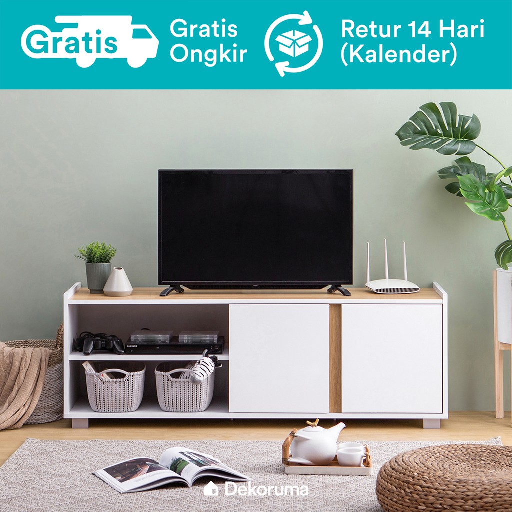 Dekoruma Nise Meja TV Minimalis atau Lemari Rak TV dengan Dekoruma Nise Meja TV Minimalis atau Lemari Rak TV dengan