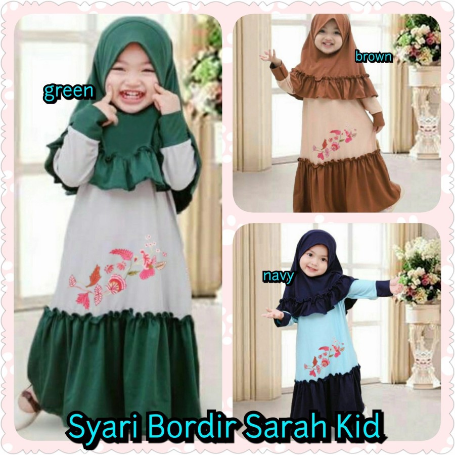 Baju Gamis Anak Perempuan Muslim Modern Kekinian 2020 Polos Usia 4 5 6 Tahun Fashion Kids Dress