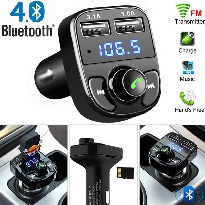 Pemancar FM Alat modulasi Bluetooth Car Kit Pemutar mp3 ...