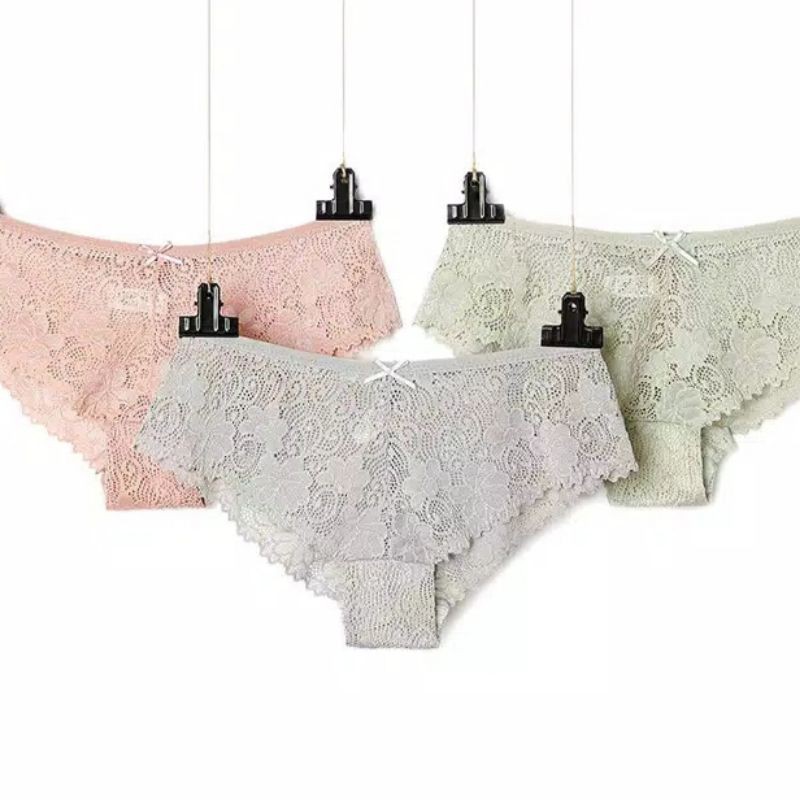 BEVERLY JEAN - Mona Panties Celana CD Kolor Sexy Seamles Wanita Renda Hot Lace Elegant Seksi Pakaian